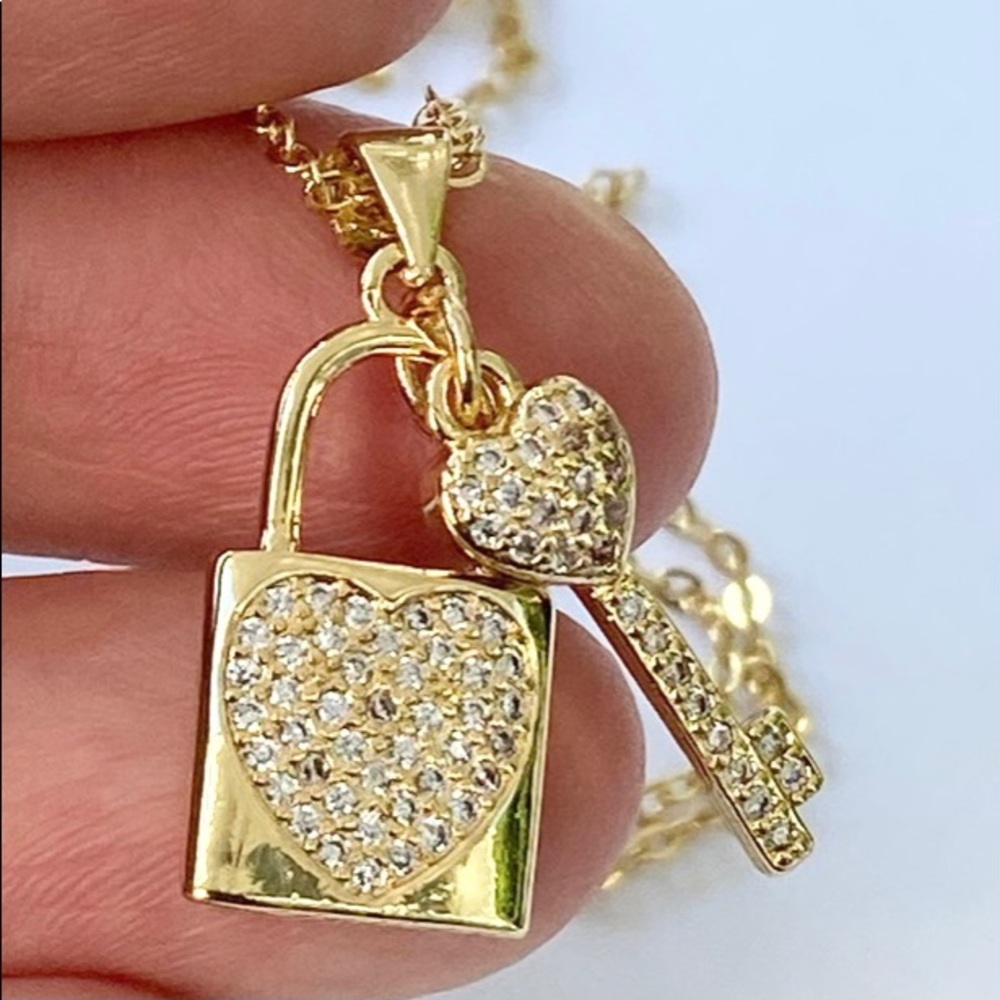 Heart Lock and Key Necklace